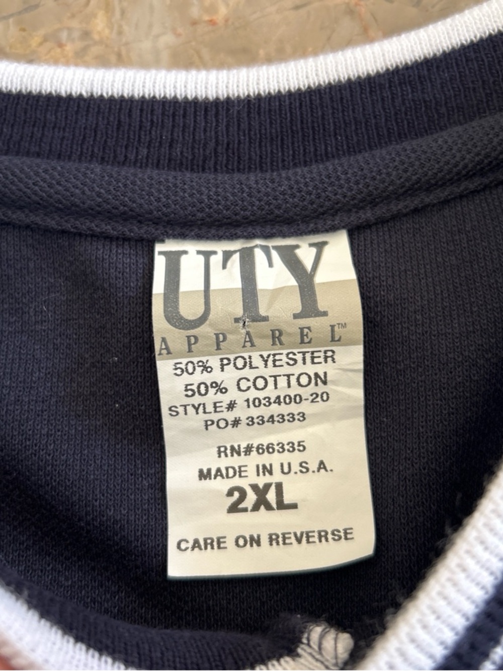 Vintage 2000s BMW UTY Apparel V-Neck Shirt 2XL Made USA Navy - Picture 3 of 4